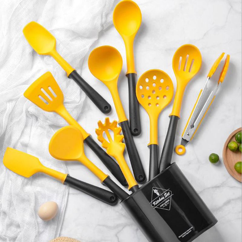 10 stk. Varmebestandigt køkkentilbehør Nonstick Cooking Tools Silicone Kitchen Lues -redskaber Set
